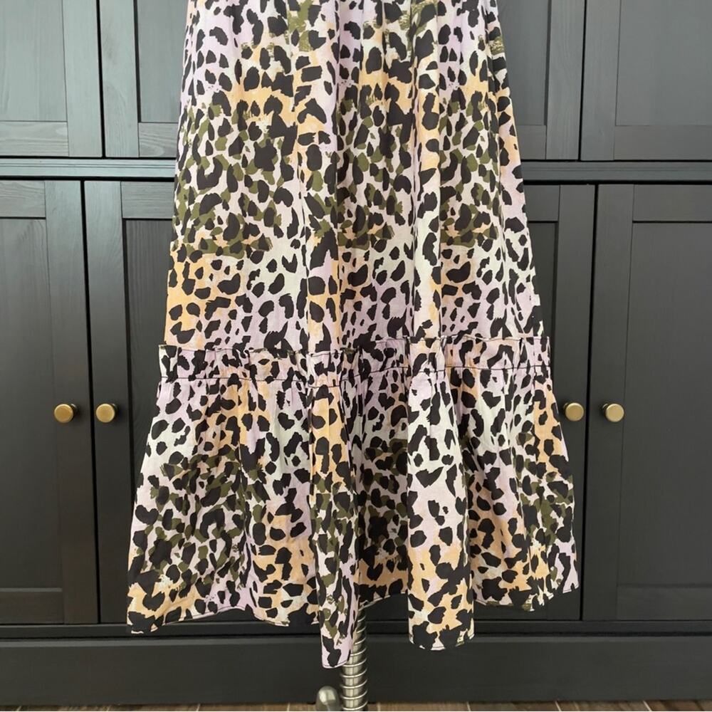 Veronica Beard Ayesha Midi Animal Cheetah‎ Print Tiered Dress Size Small View 5